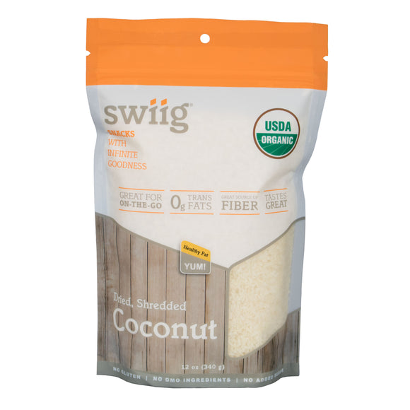 swiig Organic Unsweetened Shredded Coconut - 12oz